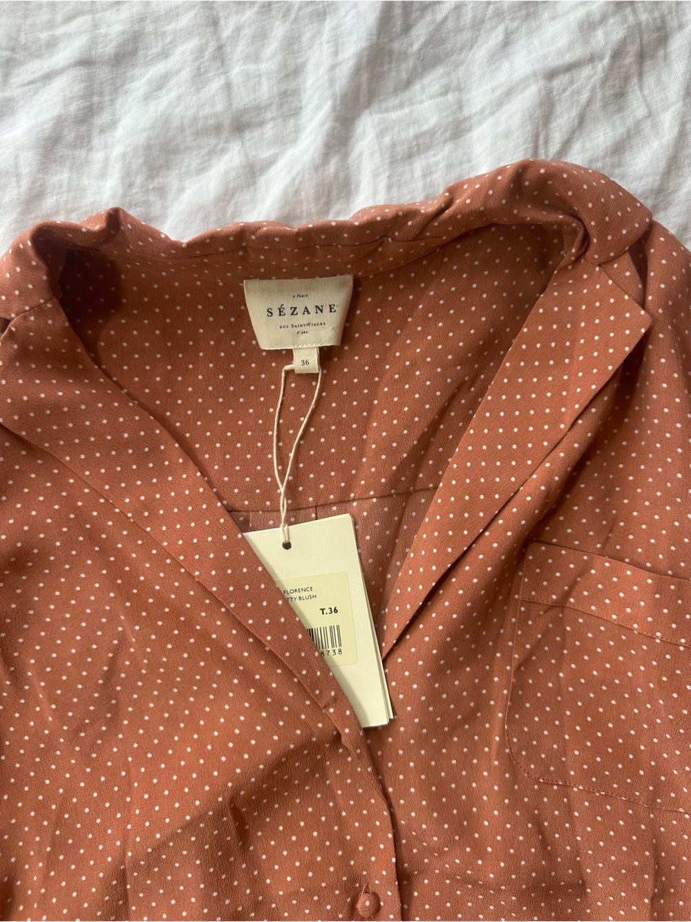 Sezane Polka Polka Dot Long Sleeve Top - Picture 3 of 6